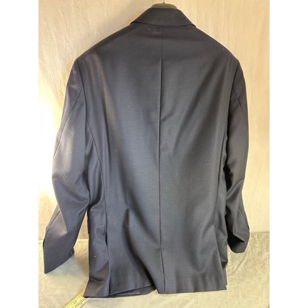 LAUREN Ralph Lauren Slim Navy Blue 100% Wool Suit Jacket Size 44 - Picture 4 of 4